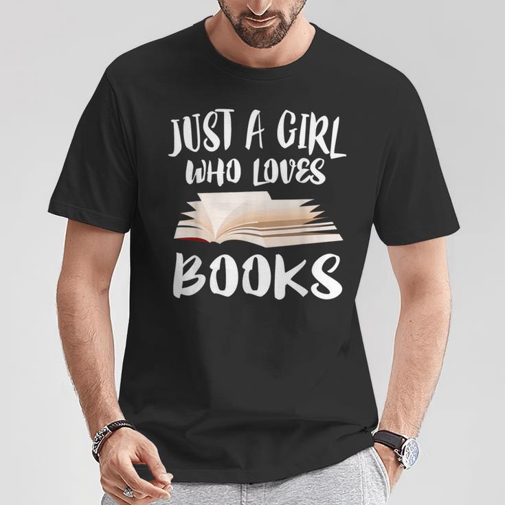 Just A Girl Who Loves Books Reader Lover T-Shirt T-Shirt Unique Gifts