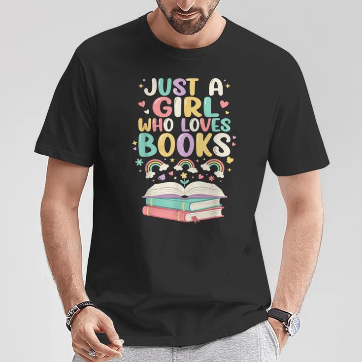 Just A Girl Who Loves Books Reading Bookworm & Read Book T-Shirt Unique Gifts