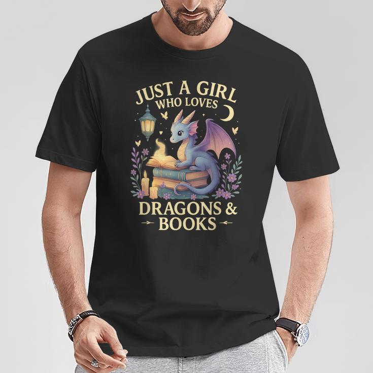 Just a Girl Who Loves Cute Dragons And Books T-Shirt Unique Gifts