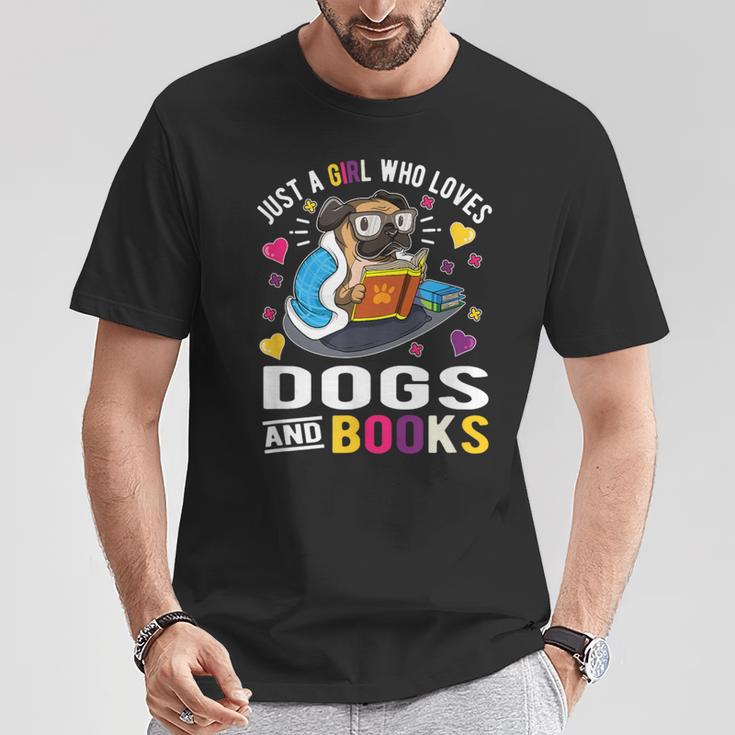 Just A Girl Who Loves Dogs And Books T-Shirt Unique Gifts