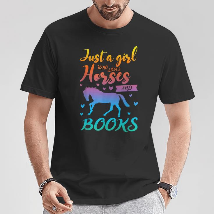 Just a Girl Who Loves Horses And Books Book Lover T-Shirt Unique Gifts