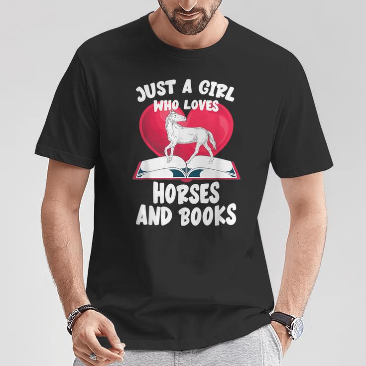 Just A Girl Who Loves Horses And Books Heart Reading T-Shirt Unique Gifts Just A Girl Who Loves Horses And Books Heart Reading T-Shirt Unique Gifts