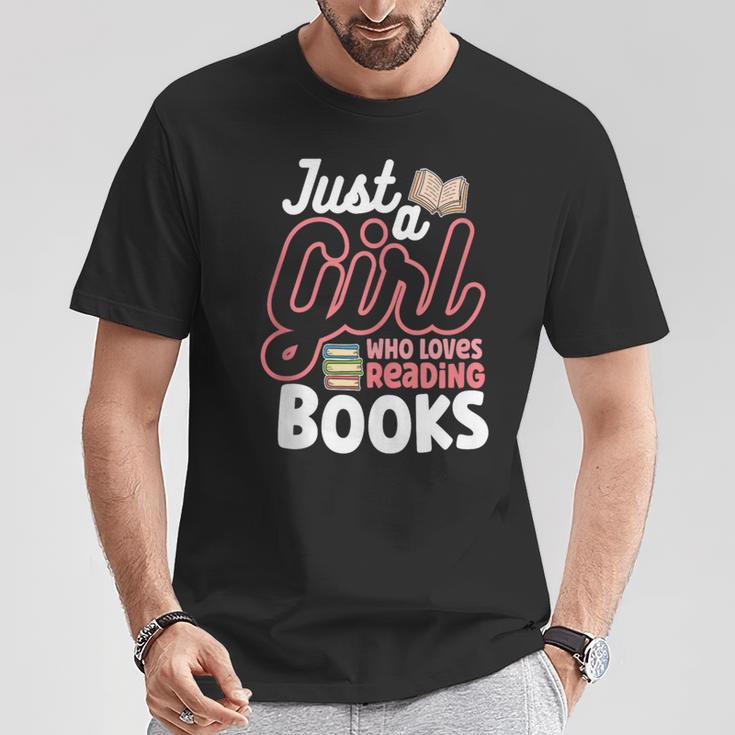 Just A Girl Who Loves Reading Books Book Nerd Librarian T-Shirt Unique Gifts