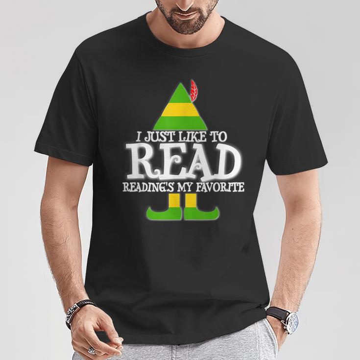 I Just Like To Read READING ELF Book Love Christmas Holiday T-Shirt Unique Gifts
