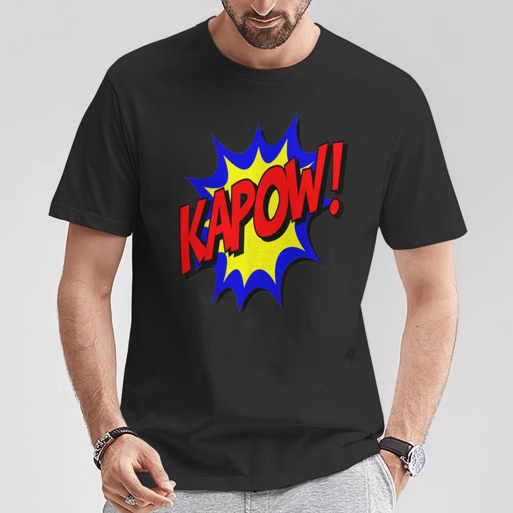 KAPOW Action Super Hero Retro Comic Book Bubble Superhero T-Shirt Unique Gifts KAPOW Action Super Hero Retro Comic Book Bubble Superhero T-Shirt Unique Gifts