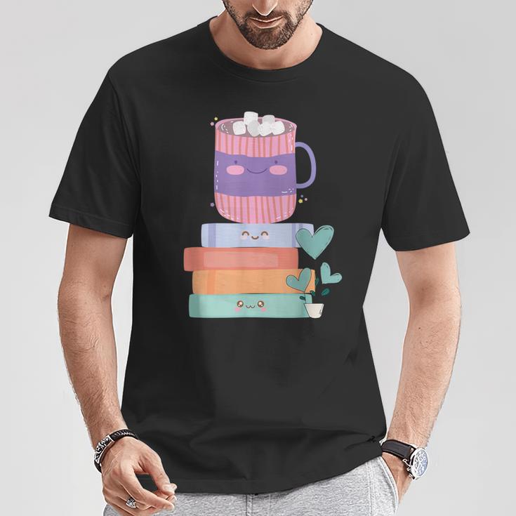Kawaii Pastel Goth Cute Hot Chocolate Book Lover Anime Art T-Shirt Unique Gifts