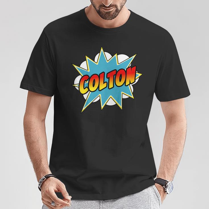 Kids Boys Colton Comic Book Superhero Name T-Shirt Unique Gifts