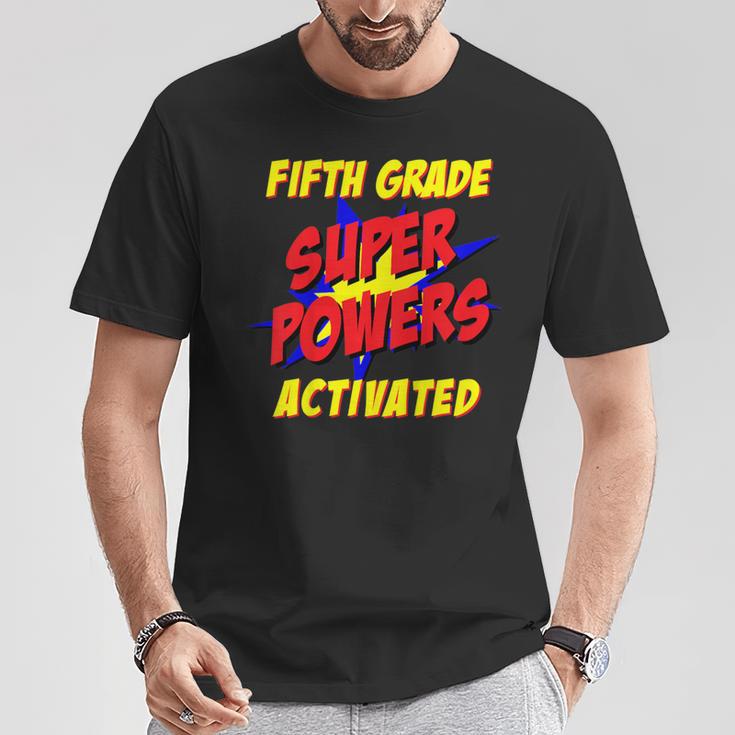 Kids Fifth Grade Superpower Superhero Comic Book First Day School T-Shirt Unique Gifts
