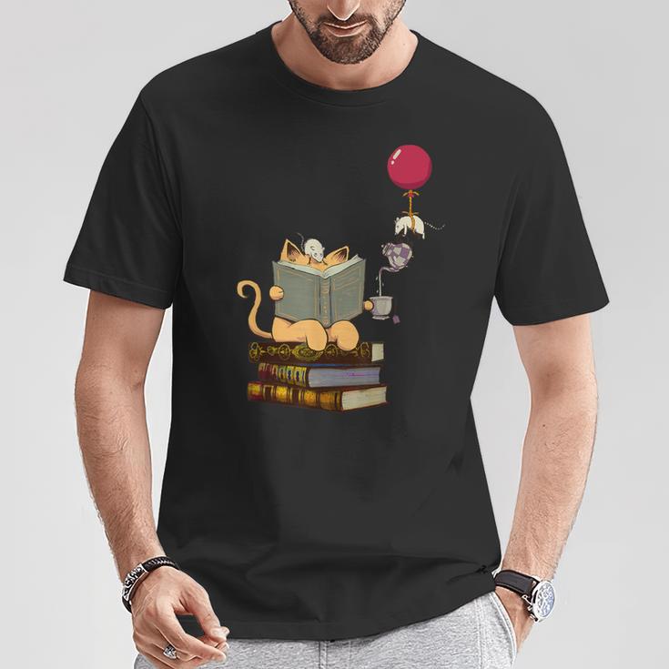 Kittens Cats Tea Books And Balloon T-Shirt Unique Gifts