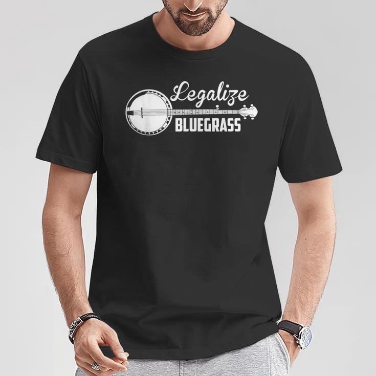 Legalize Bluegrass Banjo ビンテージヒッピーブルーグラス 音楽ファン Tシャツ 面白い贈り物