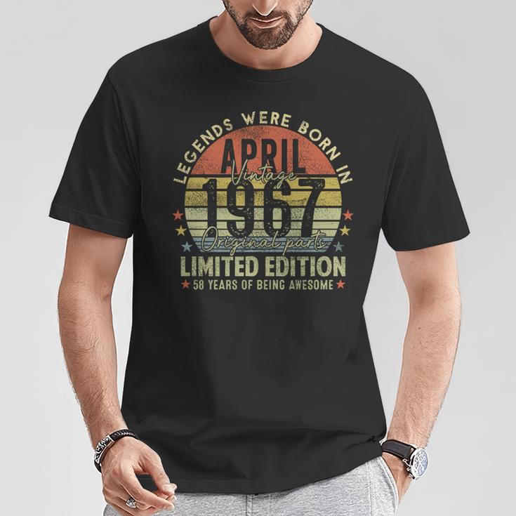 Legendince April 1967Intage 58Th Birthday Made In 1967 長袖tシャツ Tシャツ 面白い贈り物