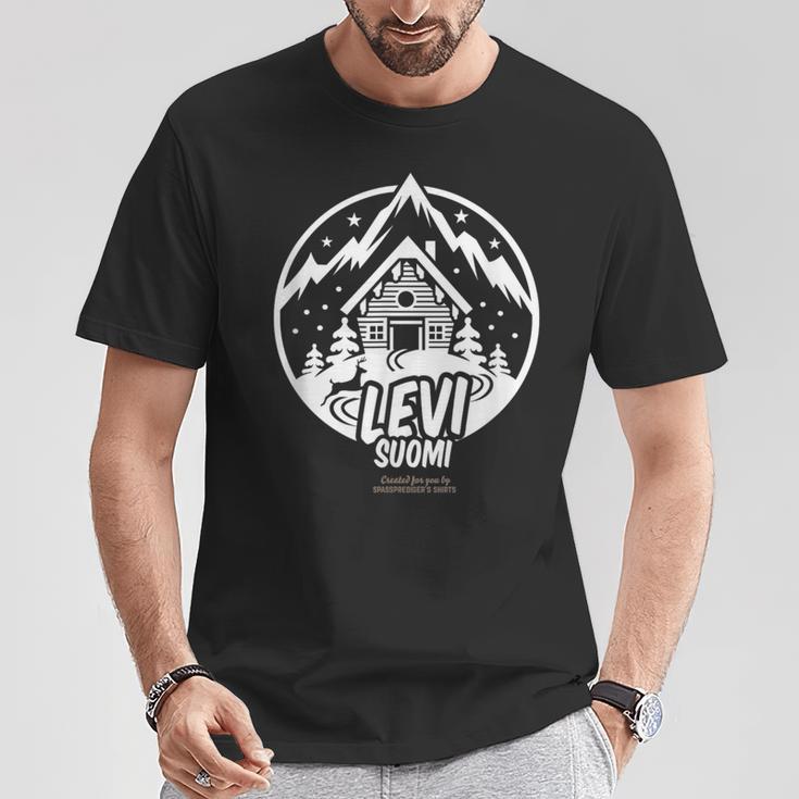 Leviuomi フィンランド スキーロッジとスキーリゾートの名前 Levi Tシャツ 面白い贈り物