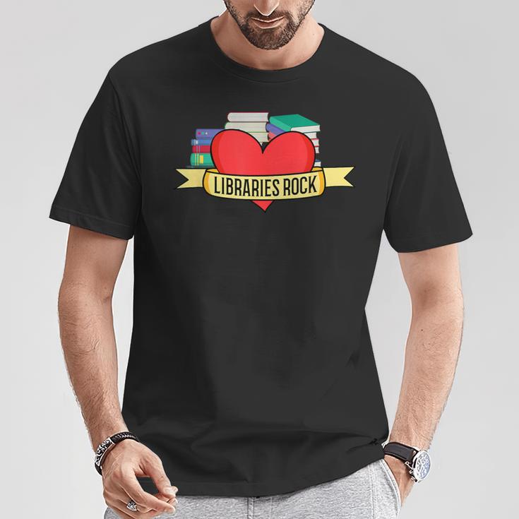 Librarian Library Assistant Libraries Rock Book Lover T-Shirt Unique Gifts