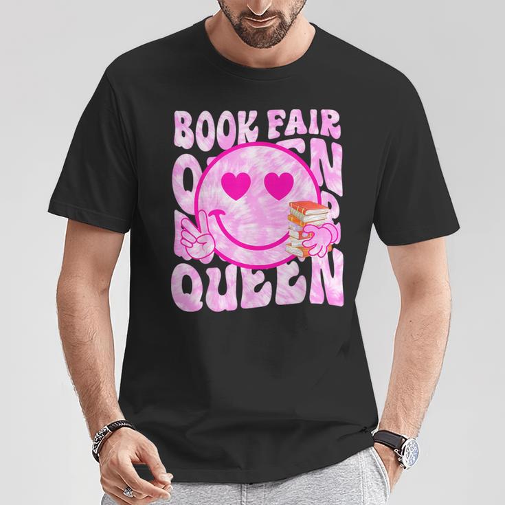 Library Book Fair Queen Vibe Groovy Tie Dye School Reading T-Shirt Unique Gifts