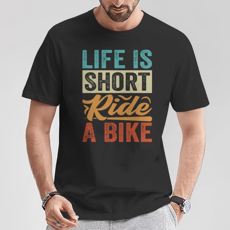 Life Ishort Ride A Bike Motorcycle Rider 長袖tシャツ Tシャツ 面白い贈り物
