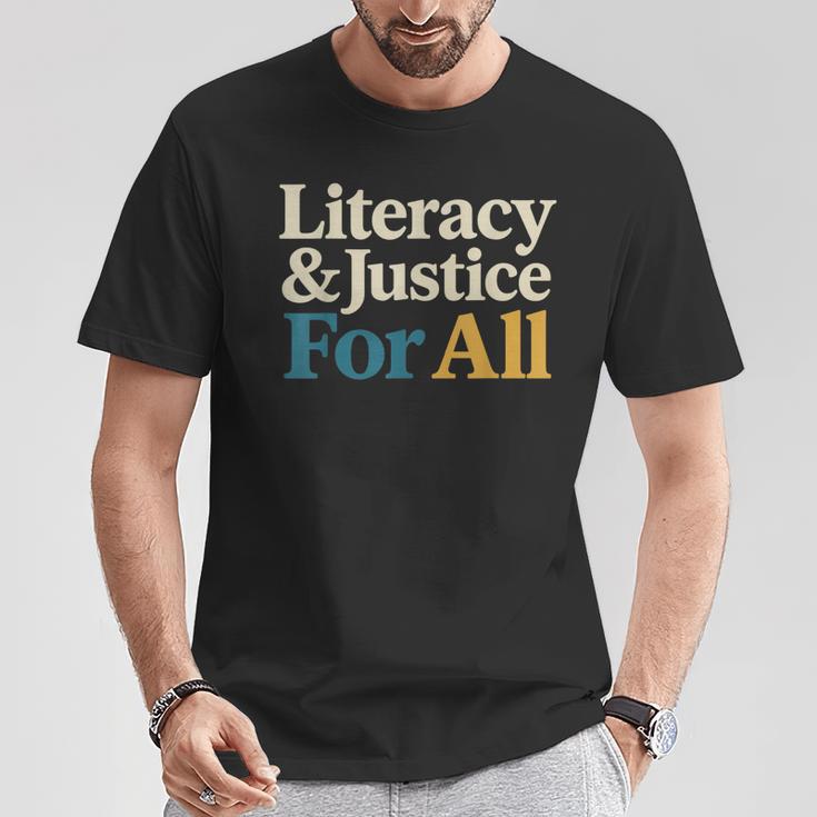 Literacy Justice For All Stop Book Banning Protect Librarian T-Shirt Unique Gifts
