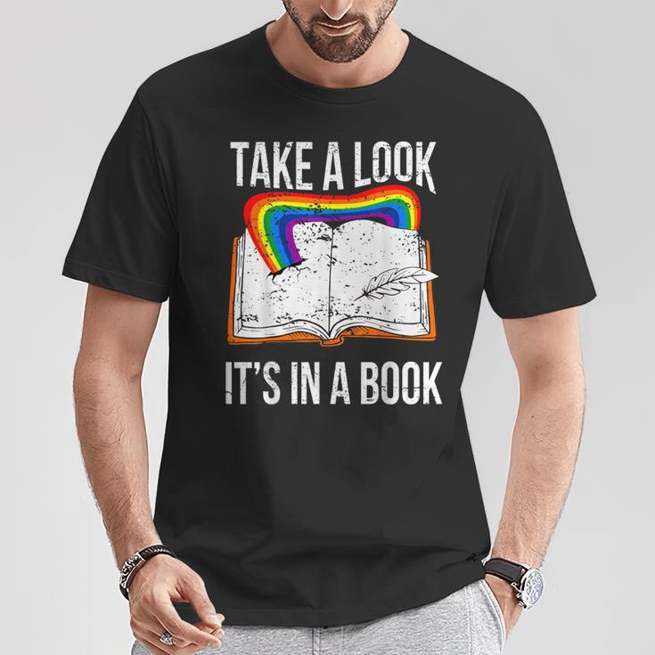 Take A Look It's In A Book Rainbow Bookworm And Book Lover T-Shirt Unique Gifts Take A Look It's In A Book Rainbow Bookworm And Book Lover T-Shirt Unique Gifts
