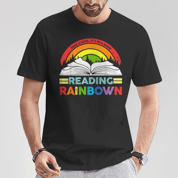 Take A Look It's In A Book Reading Retro Rainbow Vintage T-Shirt Unique Gifts Take A Look It's In A Book Reading Retro Rainbow Vintage T-Shirt Unique Gifts