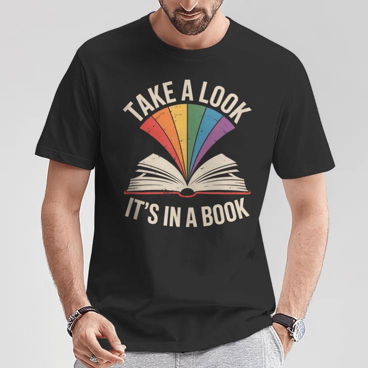 Take A Look Its In A Book Reading T-Shirt Unique Gifts