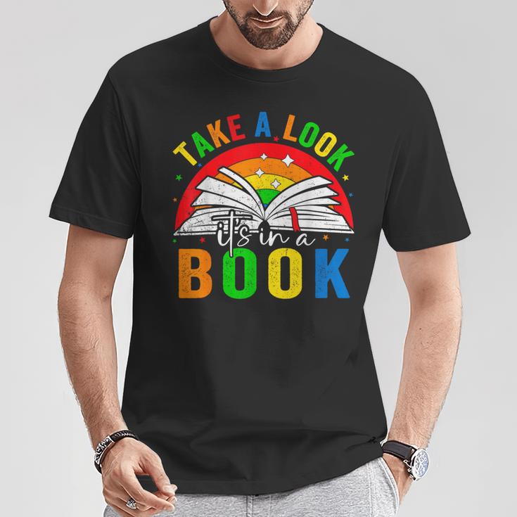 Take A Look It's In A Book Retro Groovy Reading Books Lovers T-Shirt Unique Gifts Take A Look It's In A Book Retro Groovy Reading Books Lovers T-Shirt Unique Gifts