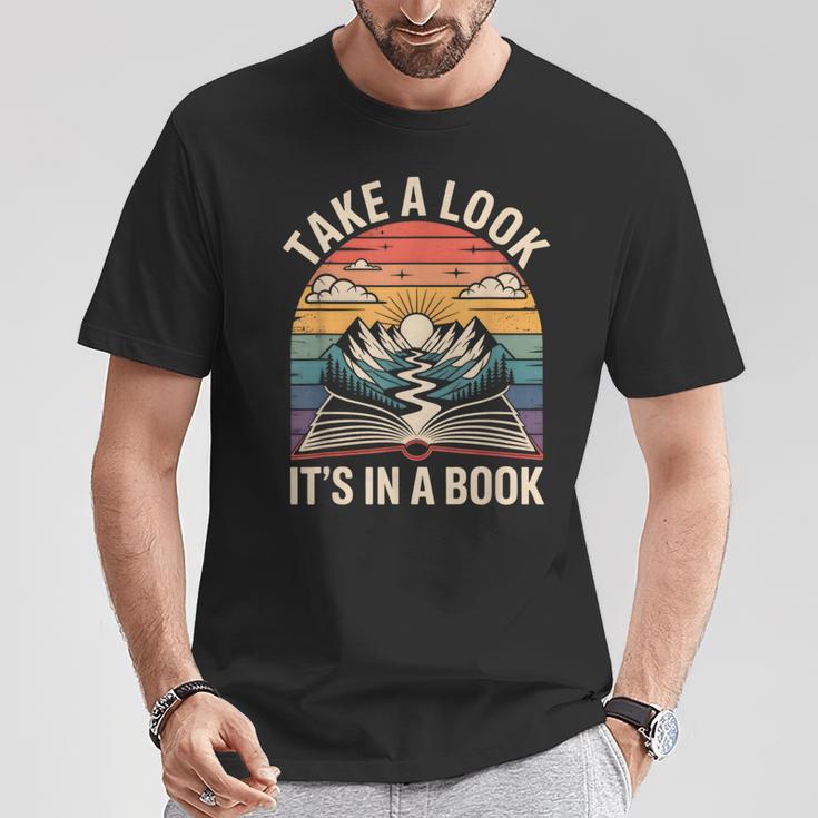 Take a Look It’s In a Book Vintage Sunset Mountain Reading T-Shirt Unique Gifts Take a Look It’s In a Book Vintage Sunset Mountain Reading T-Shirt Unique Gifts