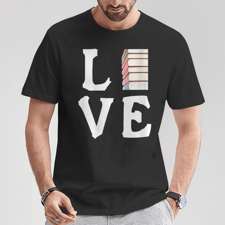 Love Books Stack Literature Reading Themed Pictograph T-Shirt Unique Gifts Love Books Stack Literature Reading Themed Pictograph T-Shirt Unique Gifts