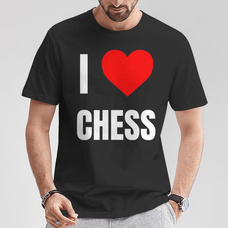 I Love Chess ハートギフト メンズ レディース キッズ アパレル 服 Tシャツ 面白い贈り物
