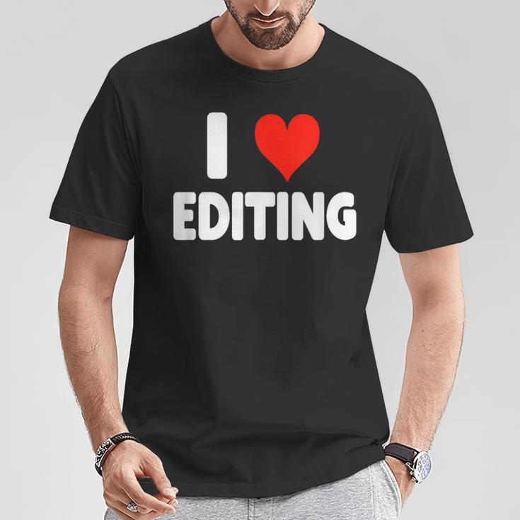 I Love Editing Heart Movie Film Newspaper Journalism Book T-Shirt Unique Gifts I Love Editing Heart Movie Film Newspaper Journalism Book T-Shirt Unique Gifts