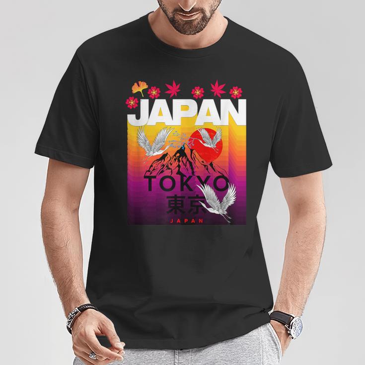 I Love Japan Culture Cool Japanunset Red-Crowned Crane Tシャツ 面白い贈り物