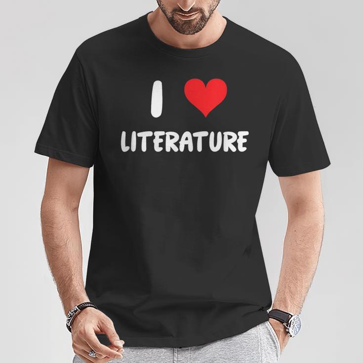 I Love Literature Heart Books Writing Reading Read Write T-Shirt Unique Gifts