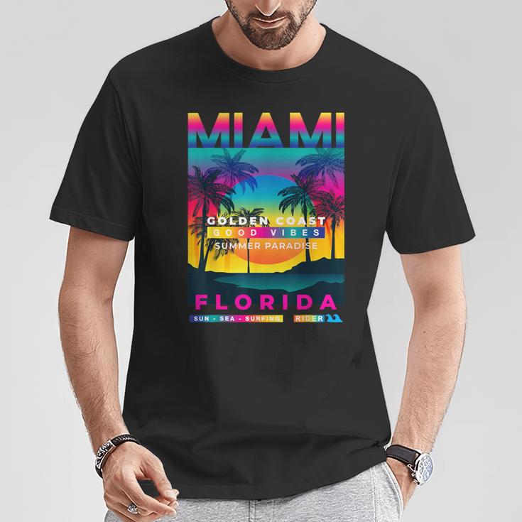 I Love Miami Miamiibes Illustration Graphic s Tシャツ 面白い贈り物