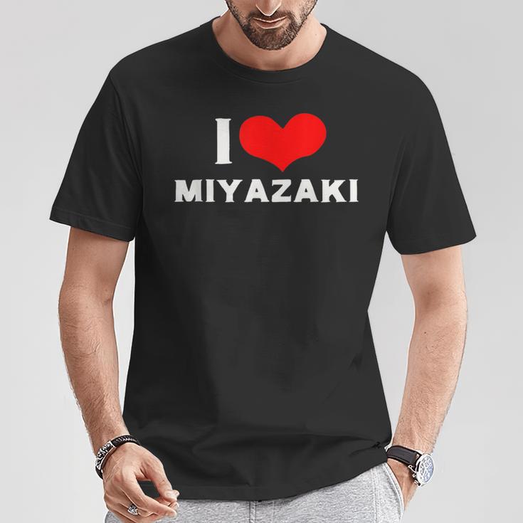 I Love Miyazaki 愛 ハート 宮崎 宮崎県 日本 お土産 かわいい おしゃれ Tシャツ 面白い贈り物