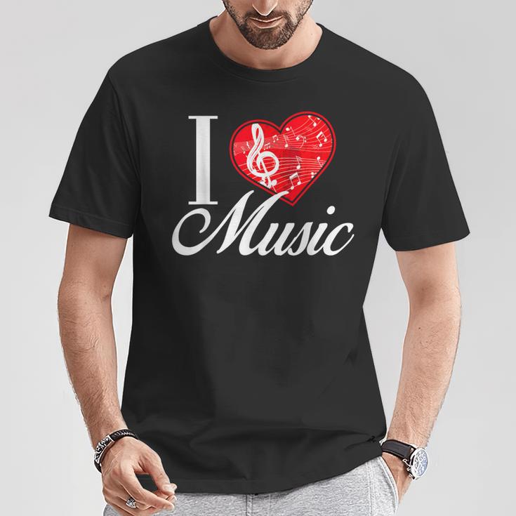 I Love Music D001-0095A Tシャツ 面白い贈り物