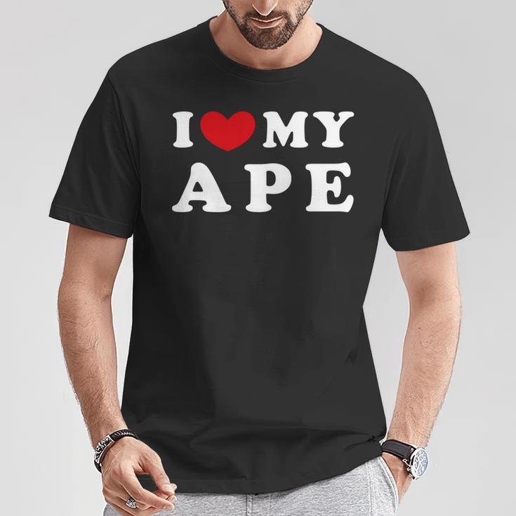 I Love My Ape アイ・ラブ・マイ・エイプ、アイ・ハート・マイ・エイプ 長袖tシャツ Tシャツ 面白い贈り物