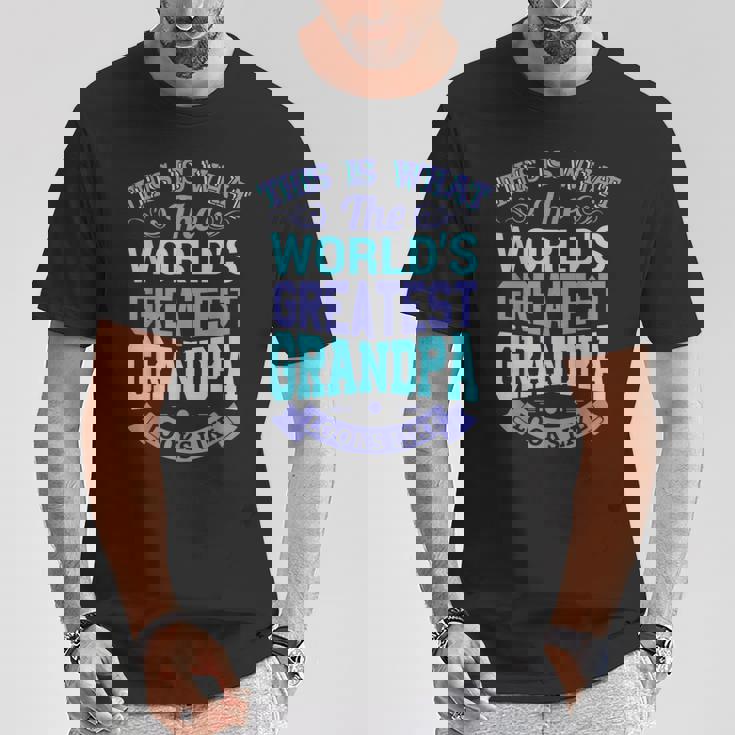 I Love My Grandpa Best Cool Grandpa グラフィックイラスト Tシャツ 面白い贈り物