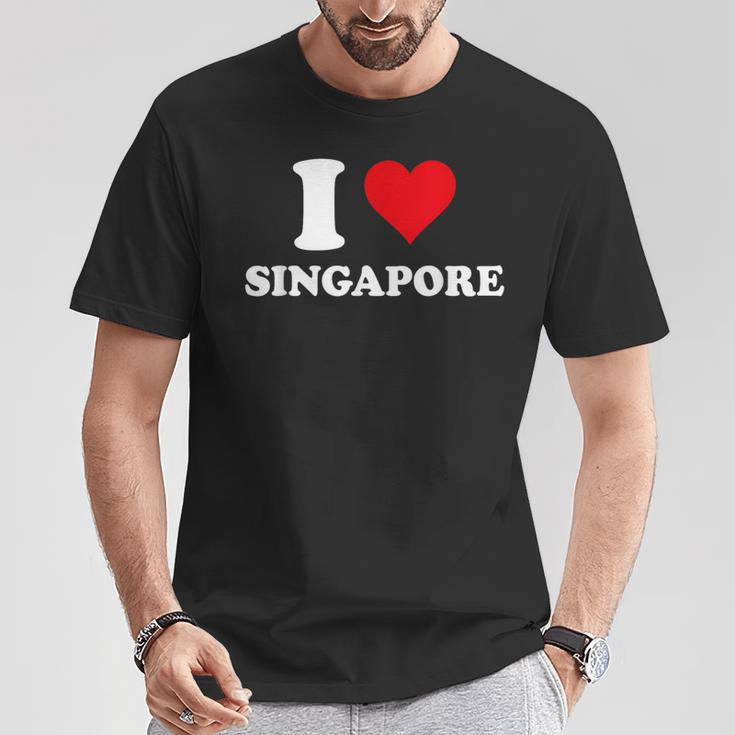 I Loveingapore Heart シンガポールギフト Tシャツ 面白い贈り物