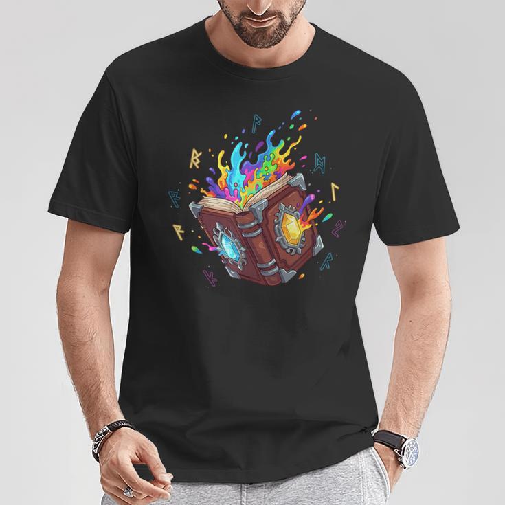 Magic Spell Book Open Rainbow Runes Fantasy Arcane T-Shirt Unique Gifts Magic Spell Book Open Rainbow Runes Fantasy Arcane T-Shirt Unique Gifts