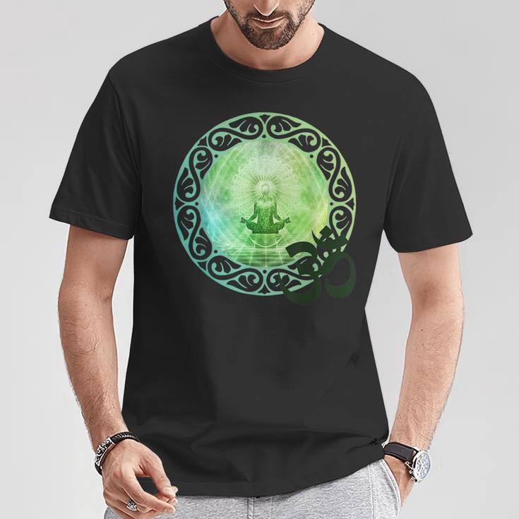 Mandala Namaste スピリチュアルブッダ ファッション服セット グリーン Tシャツ 面白い贈り物
