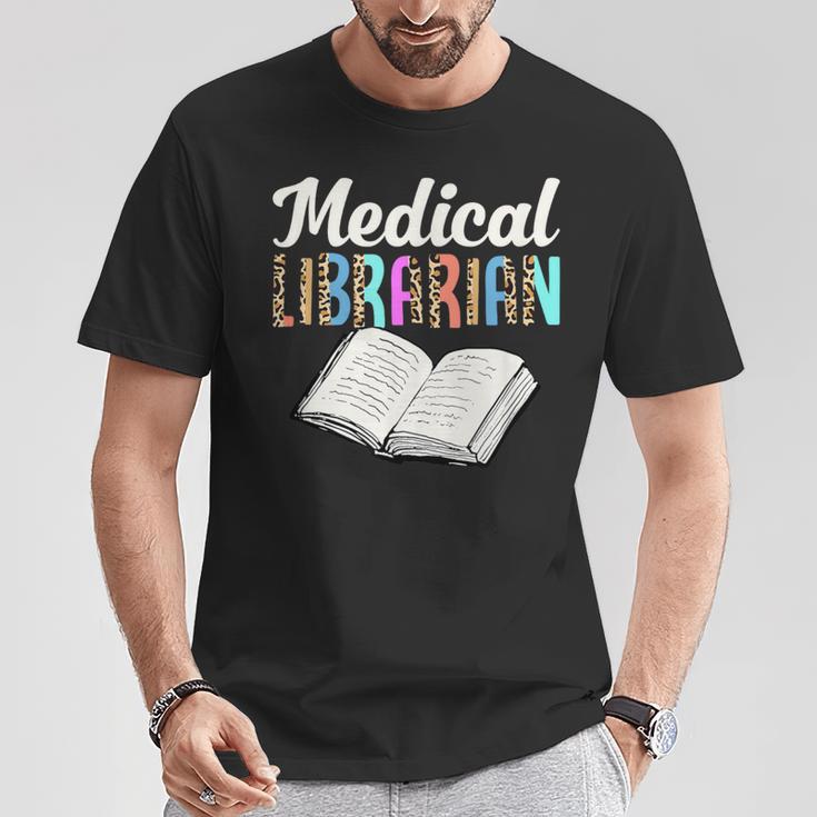 Medical Librarian Leopard Print Library Book Graphic T-Shirt Unique Gifts