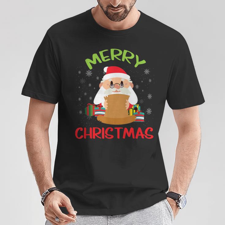 Merry Christmas Book Reading Santa Claus Xmas Book Reader T-Shirt Unique Gifts