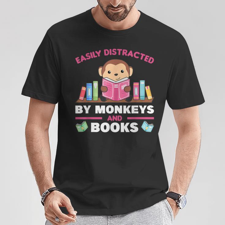 Monkeys And Books Saying With Book And Monkey T-Shirt Unique Gifts