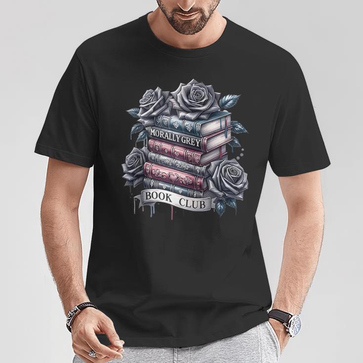 Morally Grey Book Club Floral Book Lover Graphic T-Shirt Unique Gifts