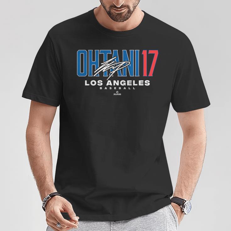 Name Number Cityhohei Ohtani 17 Los Angeles Baseball Mlbpa Tシャツ 面白い贈り物