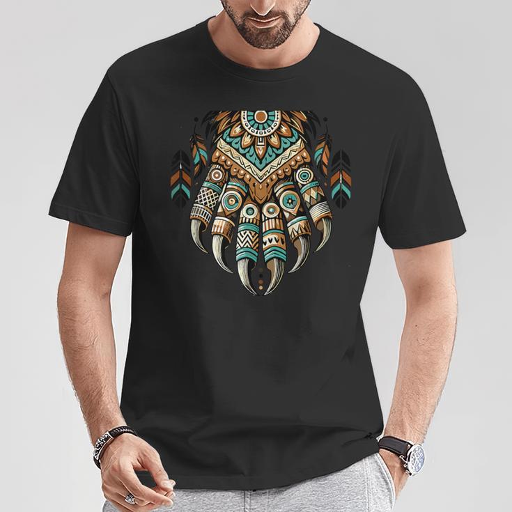 Native Heritage Month 誇り高きネイティブアメリカンのクマの爪 Tシャツ 面白い贈り物