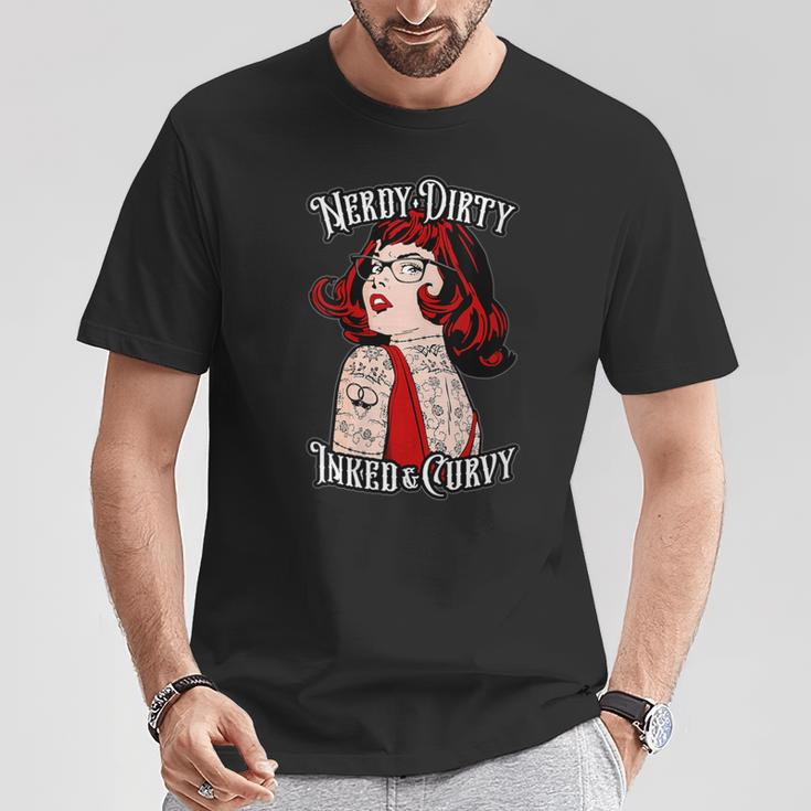 Nerdy Dirty Inked & Curvy Book Lover Tattoo Pop Art Girl T-Shirt Unique Gifts Nerdy Dirty Inked & Curvy Book Lover Tattoo Pop Art Girl T-Shirt Unique Gifts