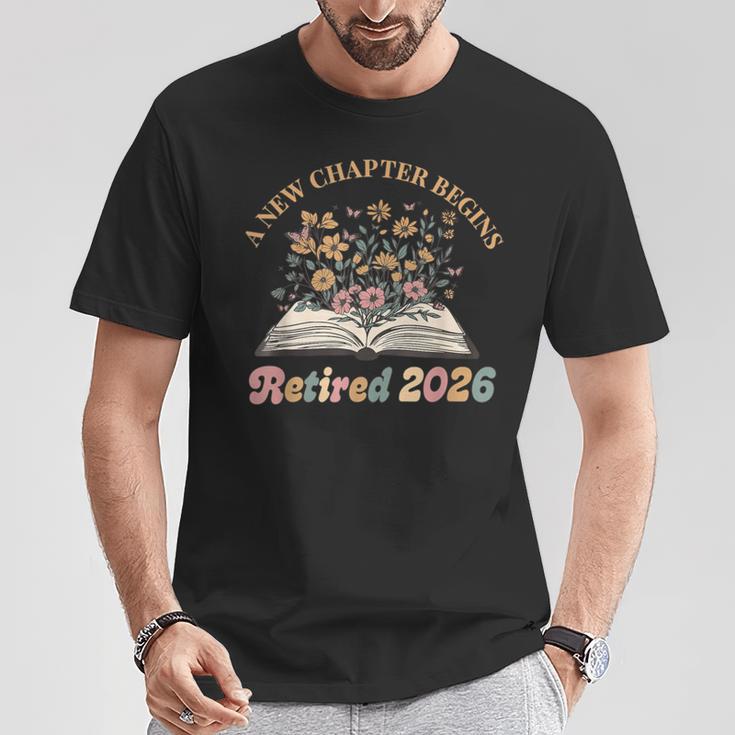 A New Chapter Begins Retirement Floral Book Retired 2026 T-Shirt Unique Gifts
