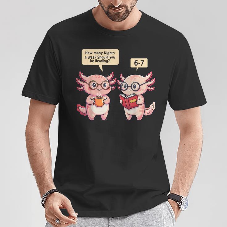How Many Nights Reading Axolotl Book Lover Cat Reader T-Shirt Unique Gifts How Many Nights Reading Axolotl Book Lover Cat Reader T-Shirt Unique Gifts