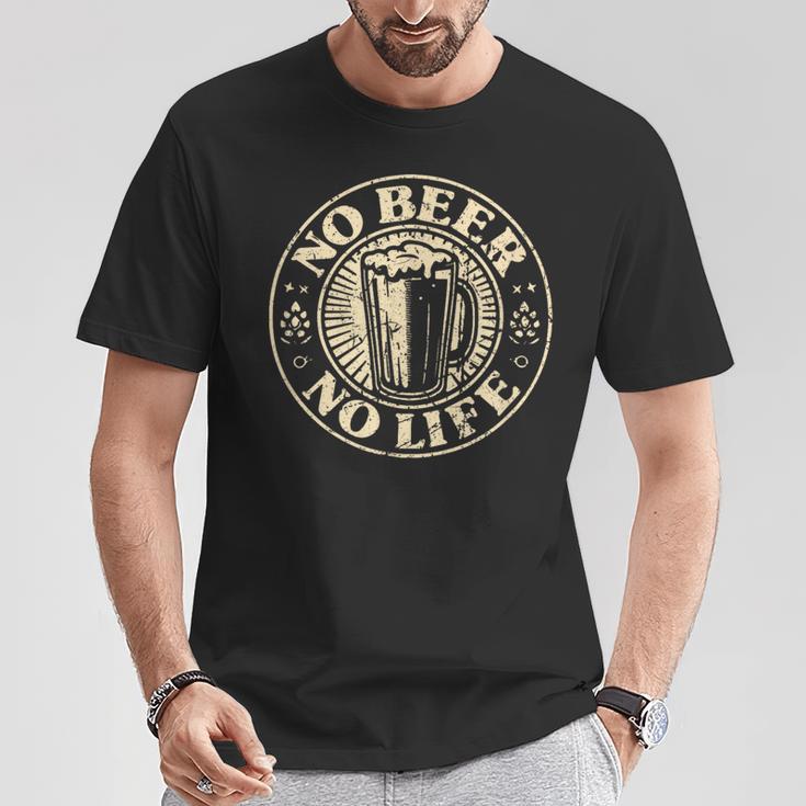 No Beer No Life ヴィンテージドリンク ビール愛好家 ビールファン向け Tシャツ 面白い贈り物