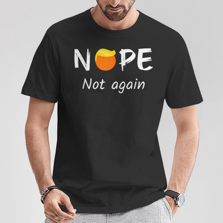 Nope Not Again Peluca Divertida Demócrata Trump Elecciones Anti-Trump Camiseta unisex Regalos divertidos