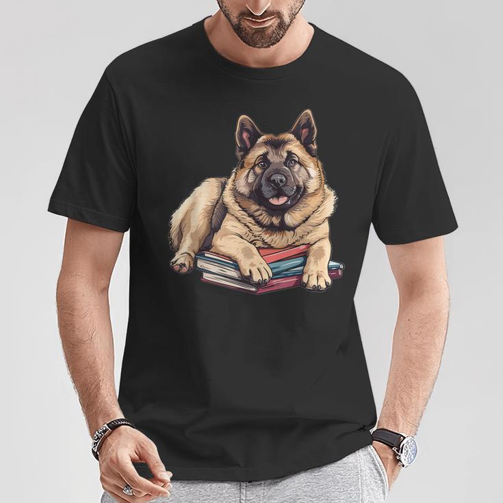 Norwegian Elkhound Books Reading Dog Breed Graphic T-Shirt Unique Gifts Norwegian Elkhound Books Reading Dog Breed Graphic T-Shirt Unique Gifts